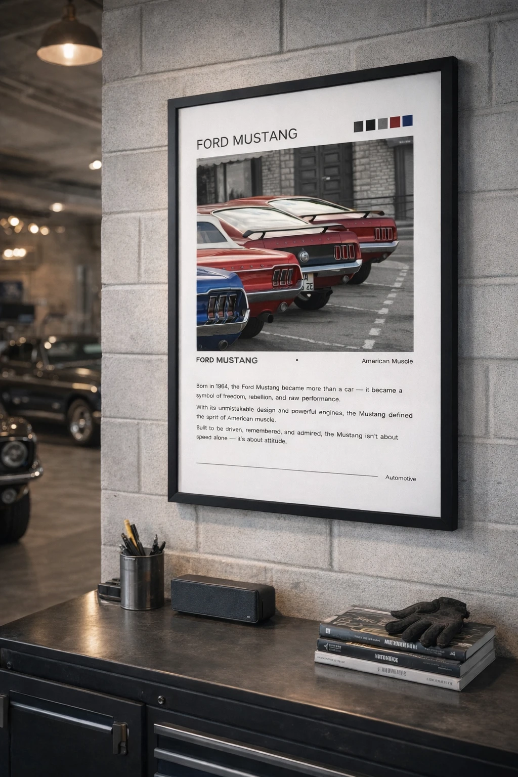 1969 Ford Mustang Duvar Tablosu 1. Fotoğraf