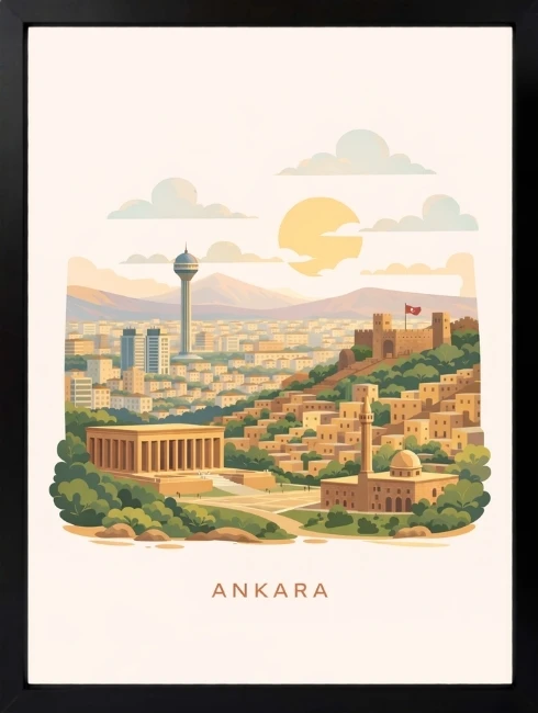 Ankara İllüstrasyon Duvar Tablosu 1. Fotoğraf