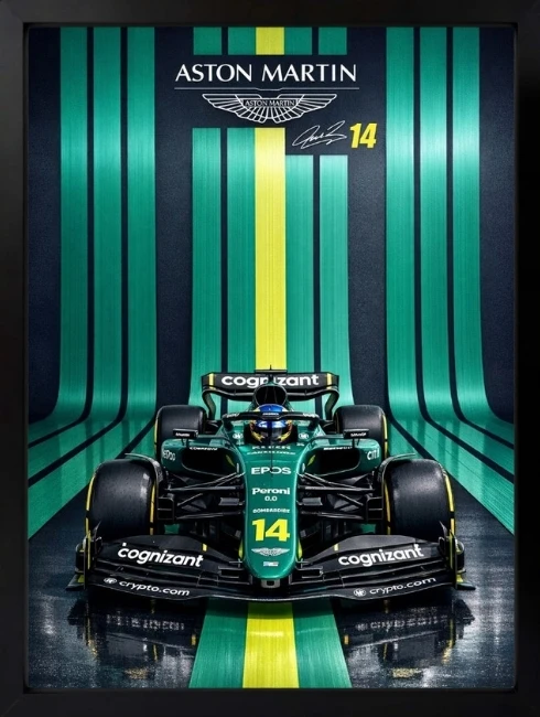Aston Martin Formula 1 Aracı Duvar Tablosu 1. Fotoğraf