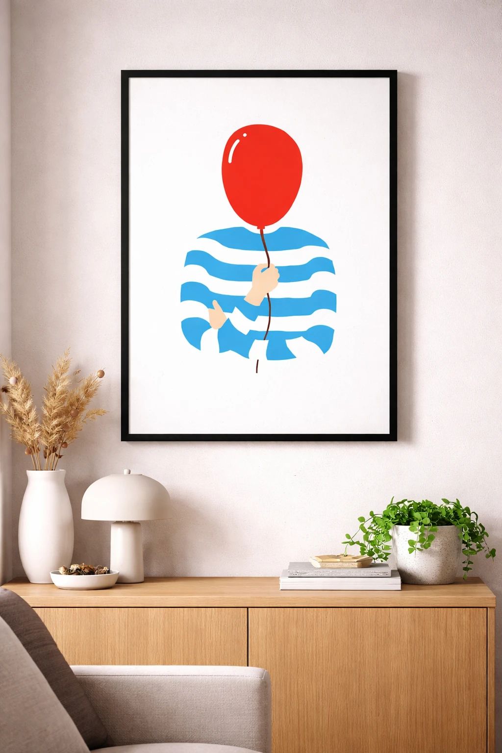 Balon Karakter İllüstrasyon Duvar Tablosu