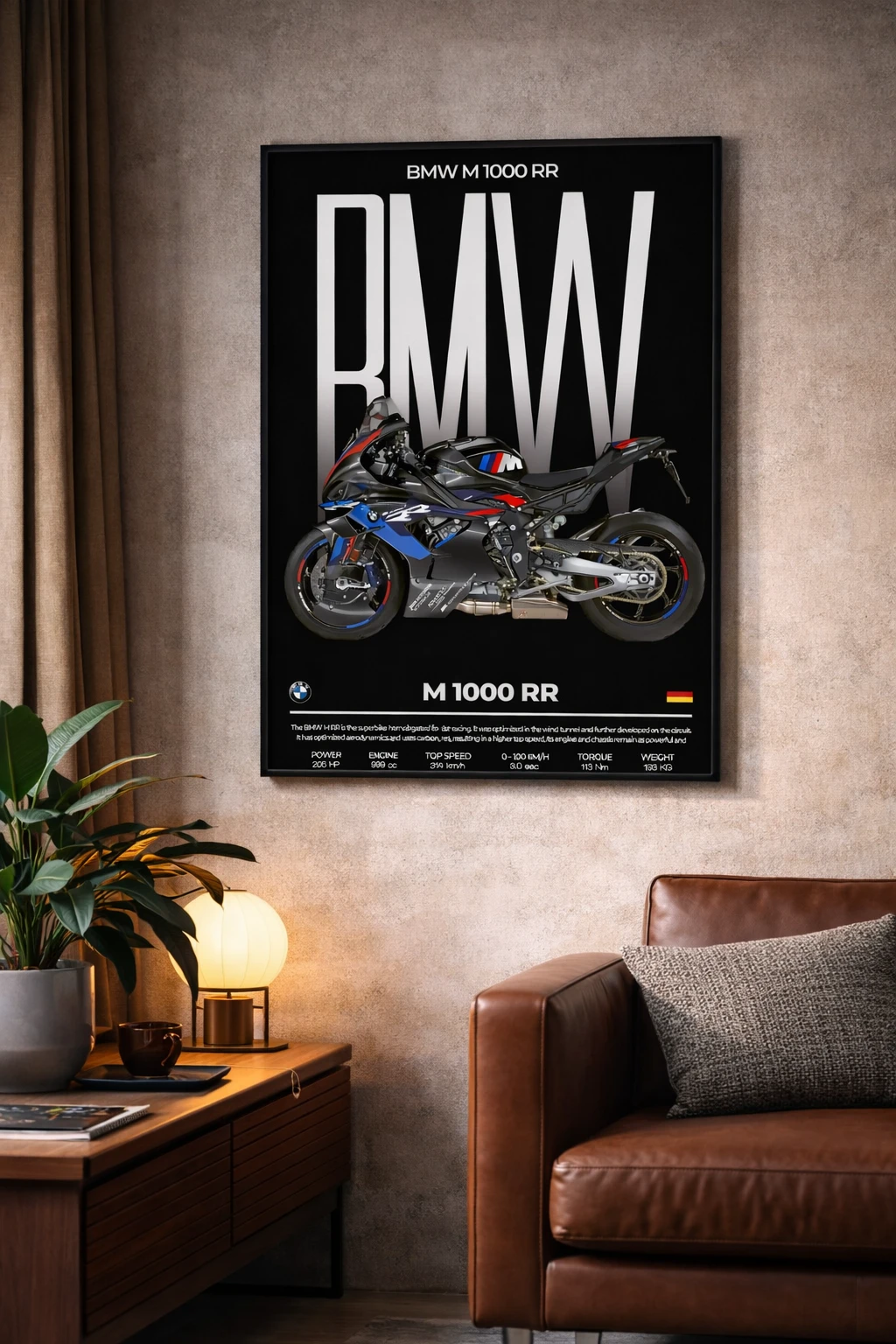 BMW M1000RR Duvar Tablosu 2. Fotoğraf