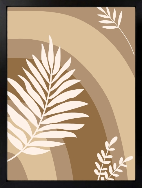 Bohem Yaprak Silüeti Duvar Tablosu 1. Fotoğraf