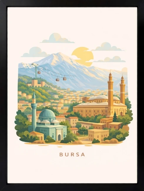 Bursa İllüstrasyon Duvar Tablosu 1. Fotoğraf