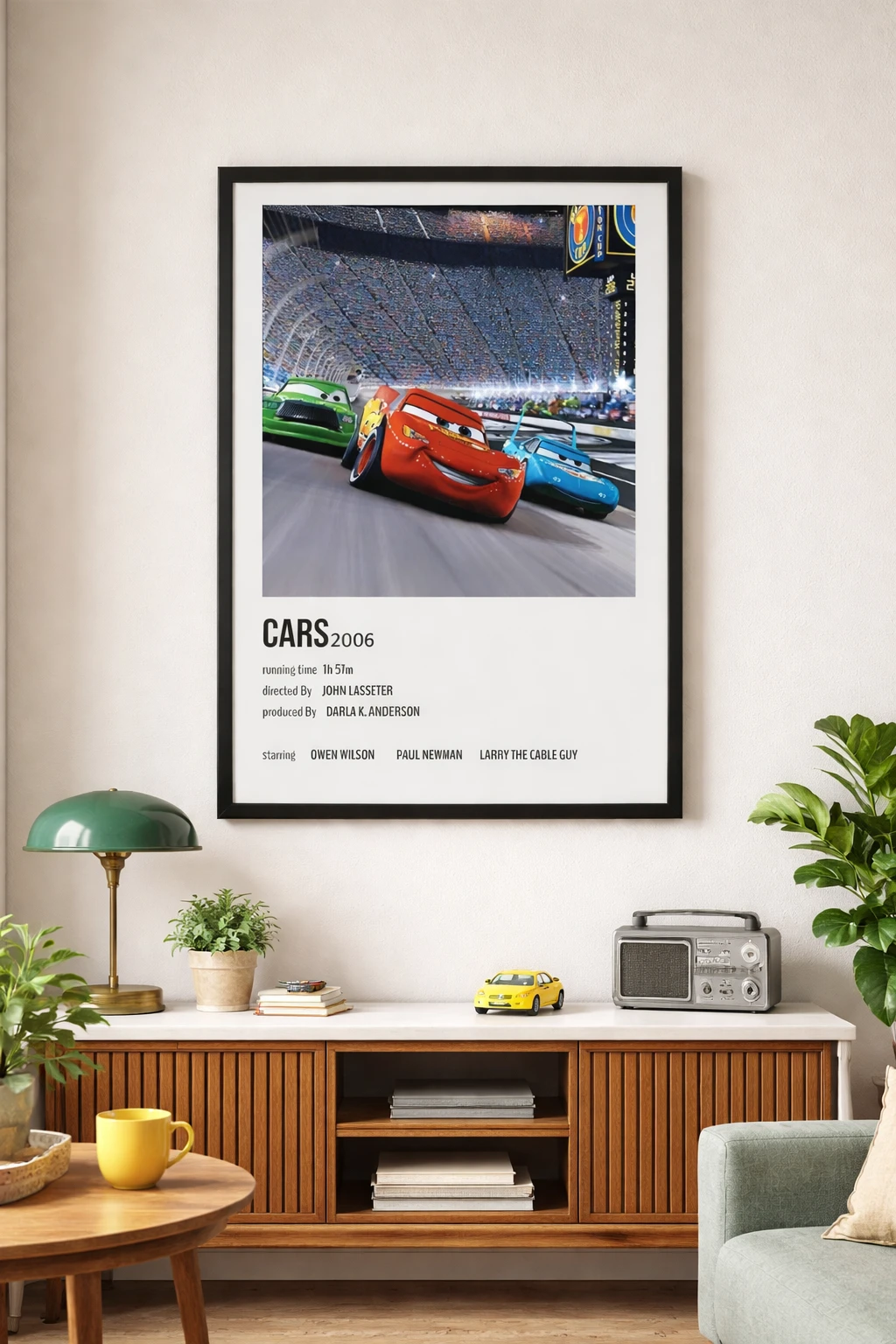 Cars Yarış Sahnesi Duvar Tablosu 2. Fotoğraf