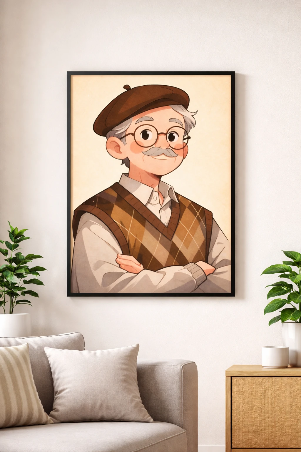 Cartoon Dede Duvar Tablosu 2. Fotoğraf