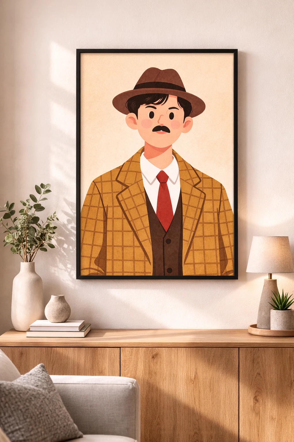 Cartoon Dedektif Adam Duvar Tablosu