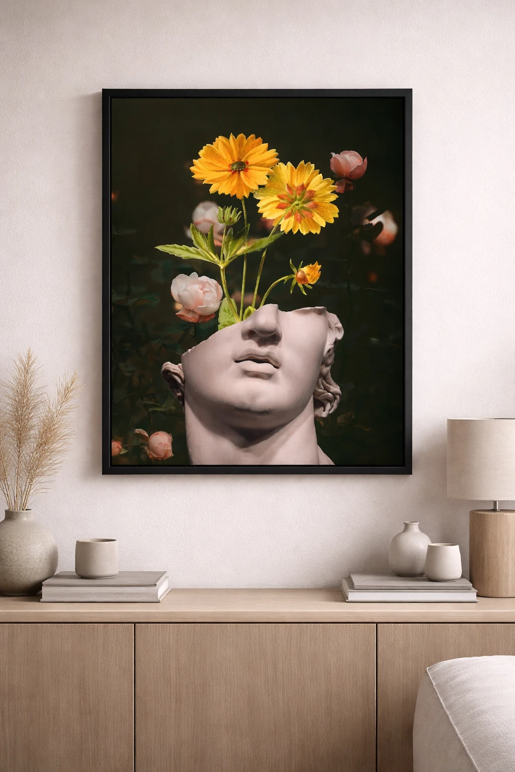 Çiçekli Kolajlı David Duvar Tablosu 2. Fotoğraf