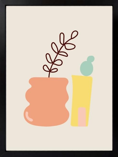 Çizgisel Bitkiler Duvar Tablosu 1. Fotoğraf