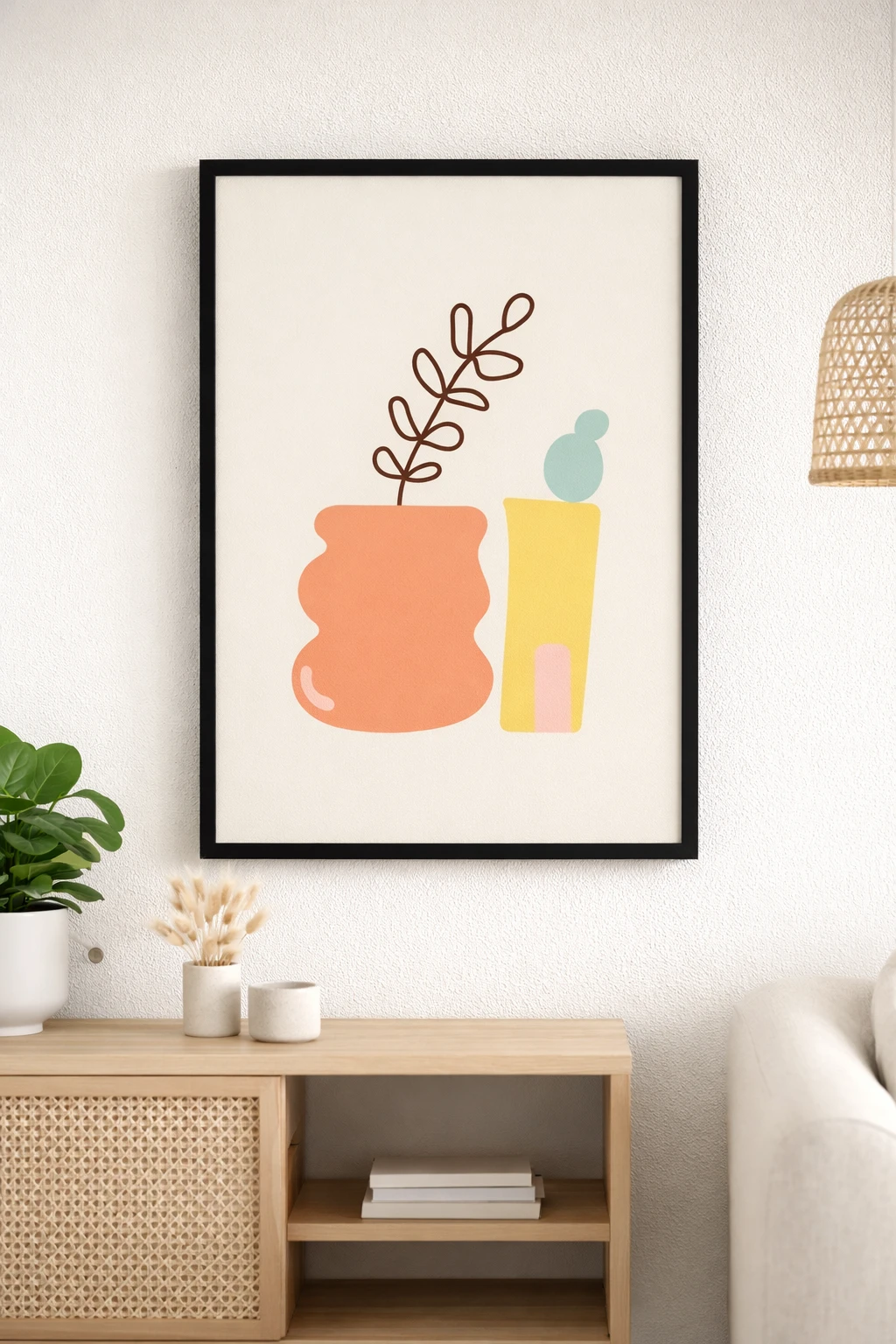 Çizgisel Bitkiler Duvar Tablosu