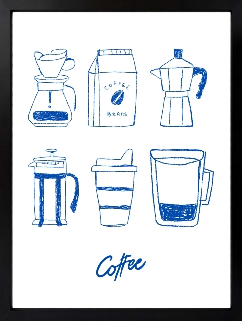 Çizgisel Coffee Duvar Tablosu 2. Fotoğraf
