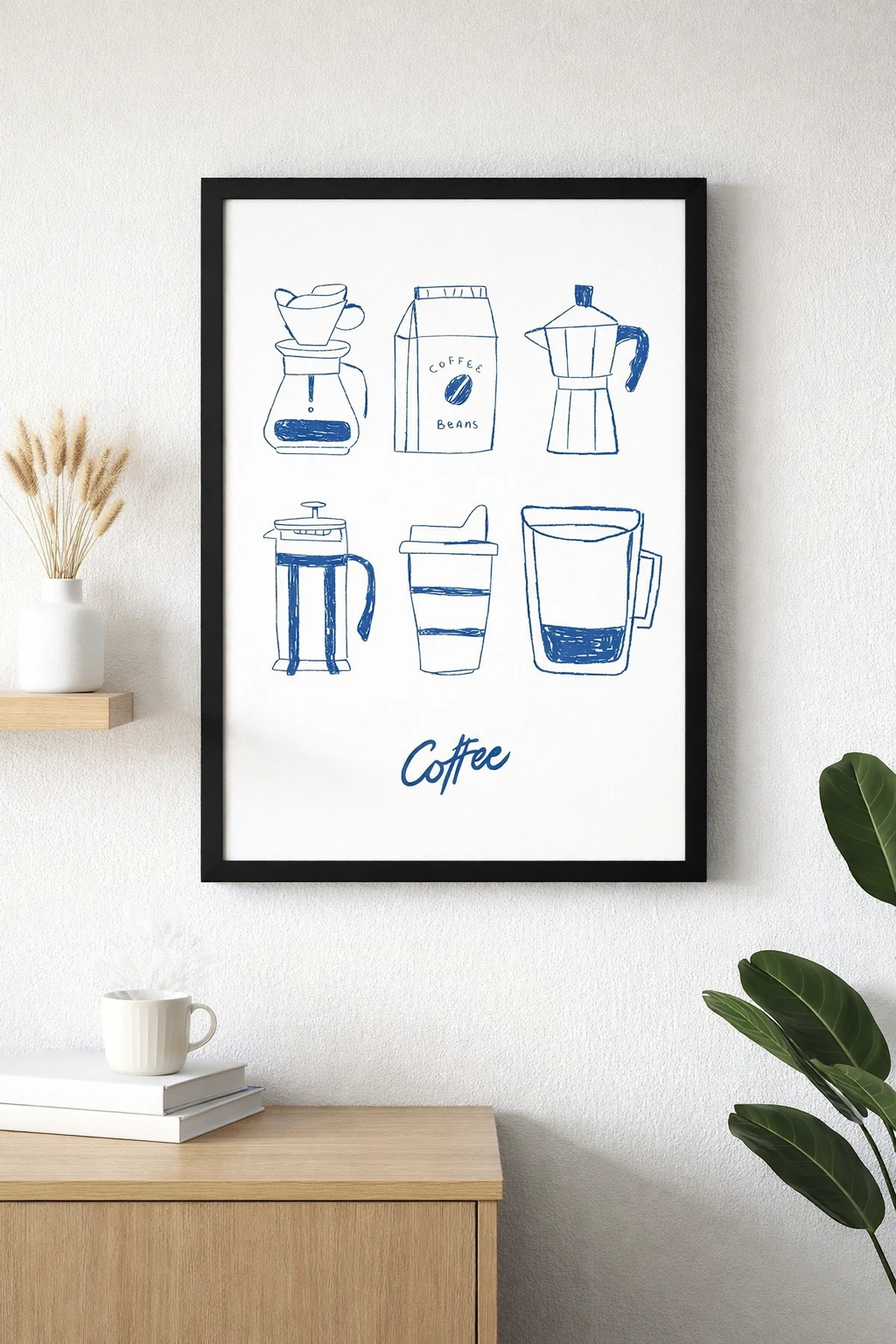 Çizgisel Coffee Duvar Tablosu