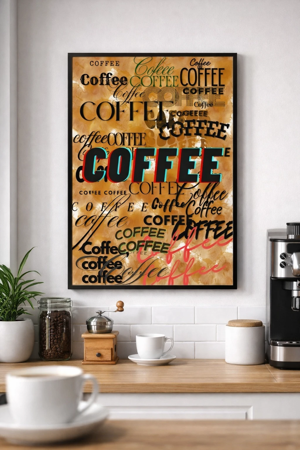 Coffe Tipografi Duvar Tablosu