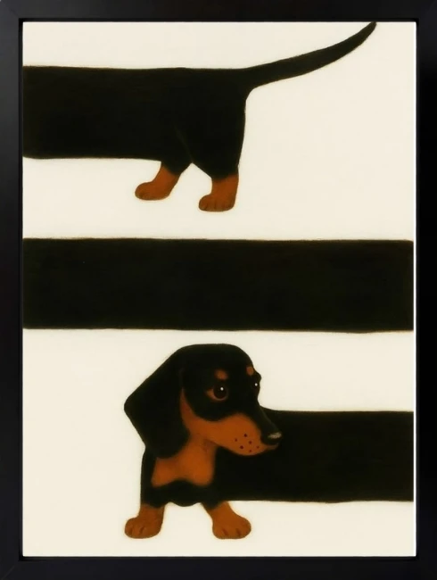 Dachshund Köpek Mixart Duvar Tablosu 1. Fotoğraf