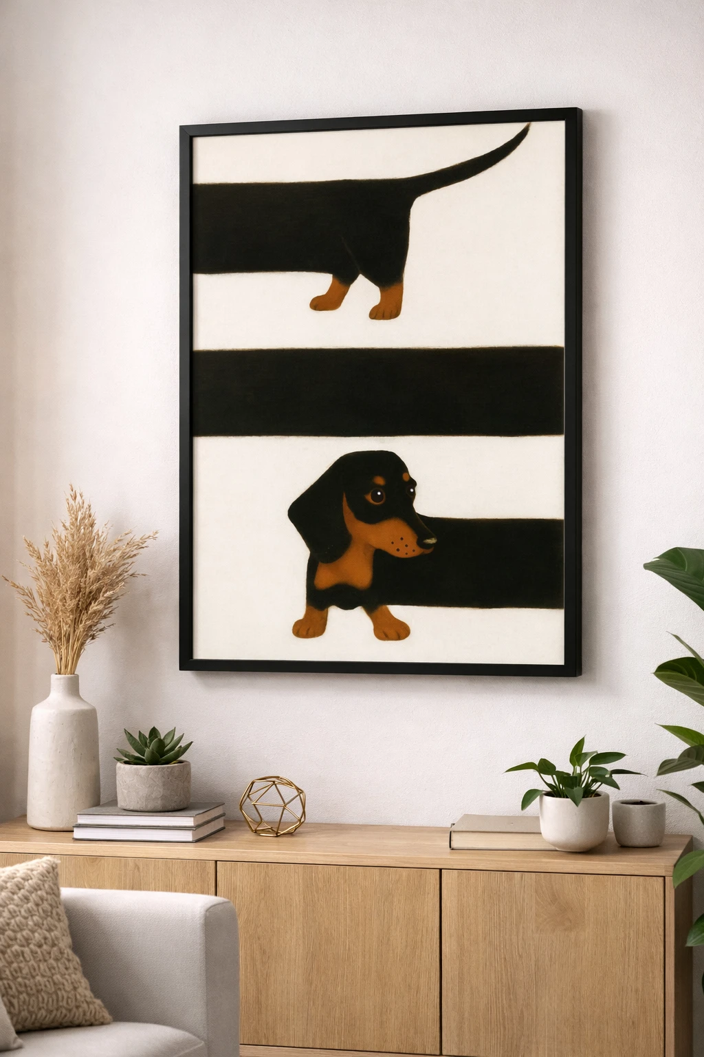 Dachshund Köpek Mixart Duvar Tablosu 2. Fotoğraf