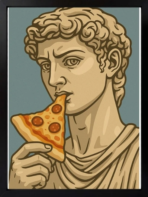 David Pizza Mixart Duvar Tablosu 1. Fotoğraf