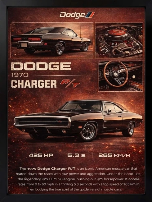 Dodge Charger Klasik Duvar Tablosu 1. Fotoğraf