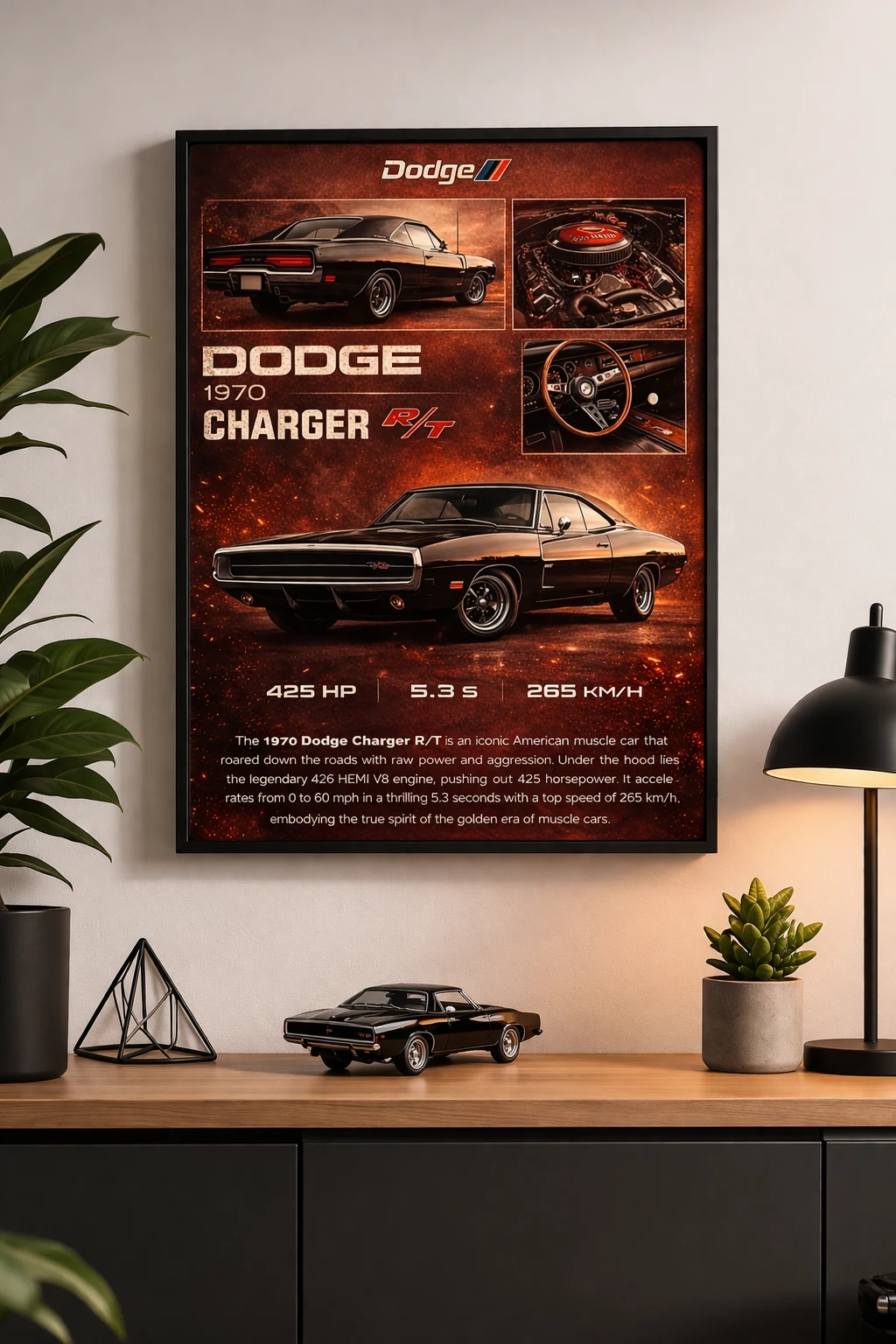 Dodge Charger Klasik Duvar Tablosu