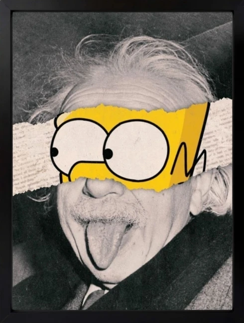 Einstein Çizgi Mixart Duvar Tablosu 1. Fotoğraf