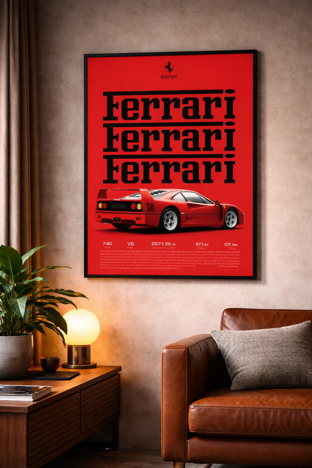Ferrari F40 Klasik Duvar Tablosu
