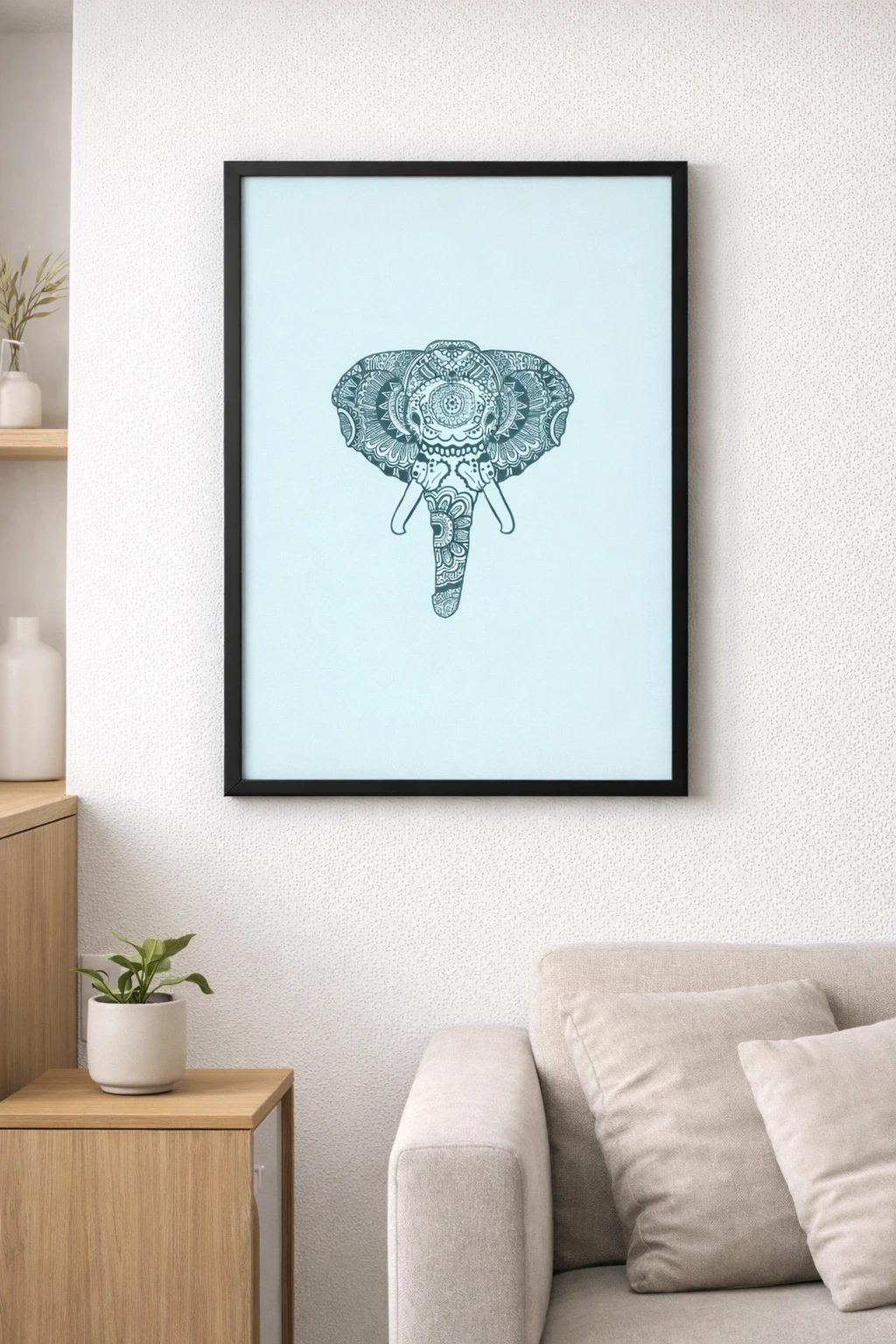 Fil İllüstrasyonu Duvar Tablosu