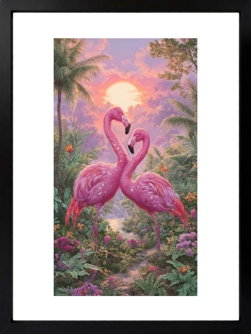 Flamingo Pastel Duvar Tablosu 1. Fotoğraf