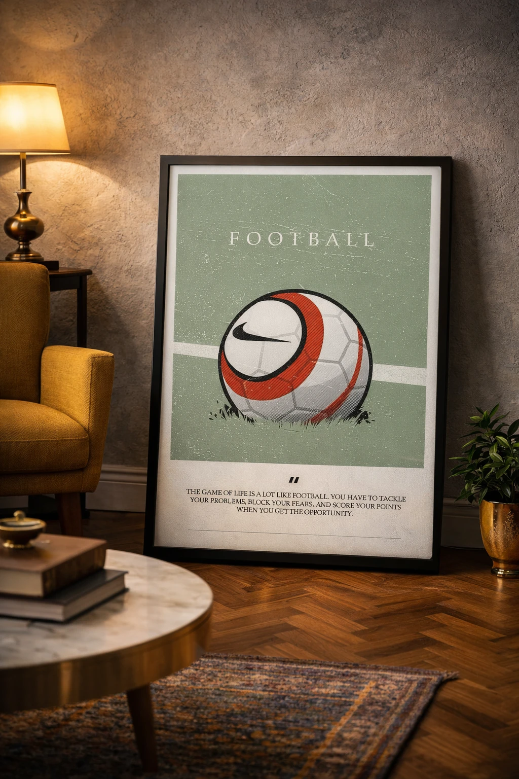 Football Minimal Duvar Tablosu 2. Fotoğraf