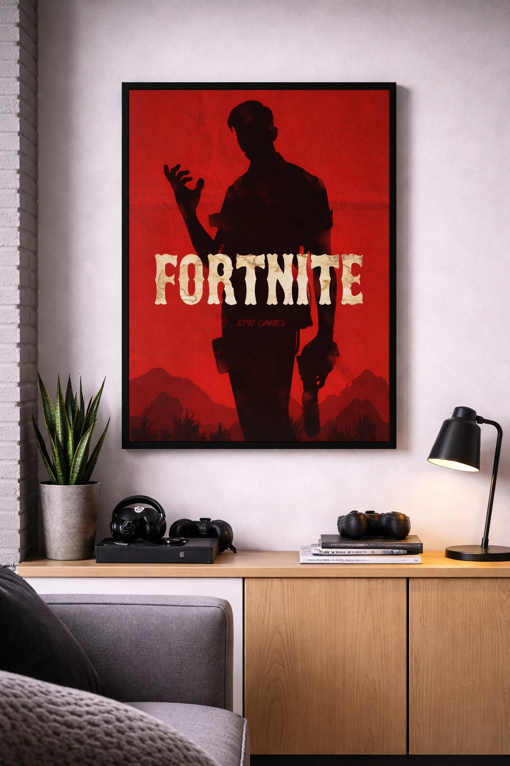 Fortnite Kırmızı Poster Duvar Tablosu 2. Fotoğraf