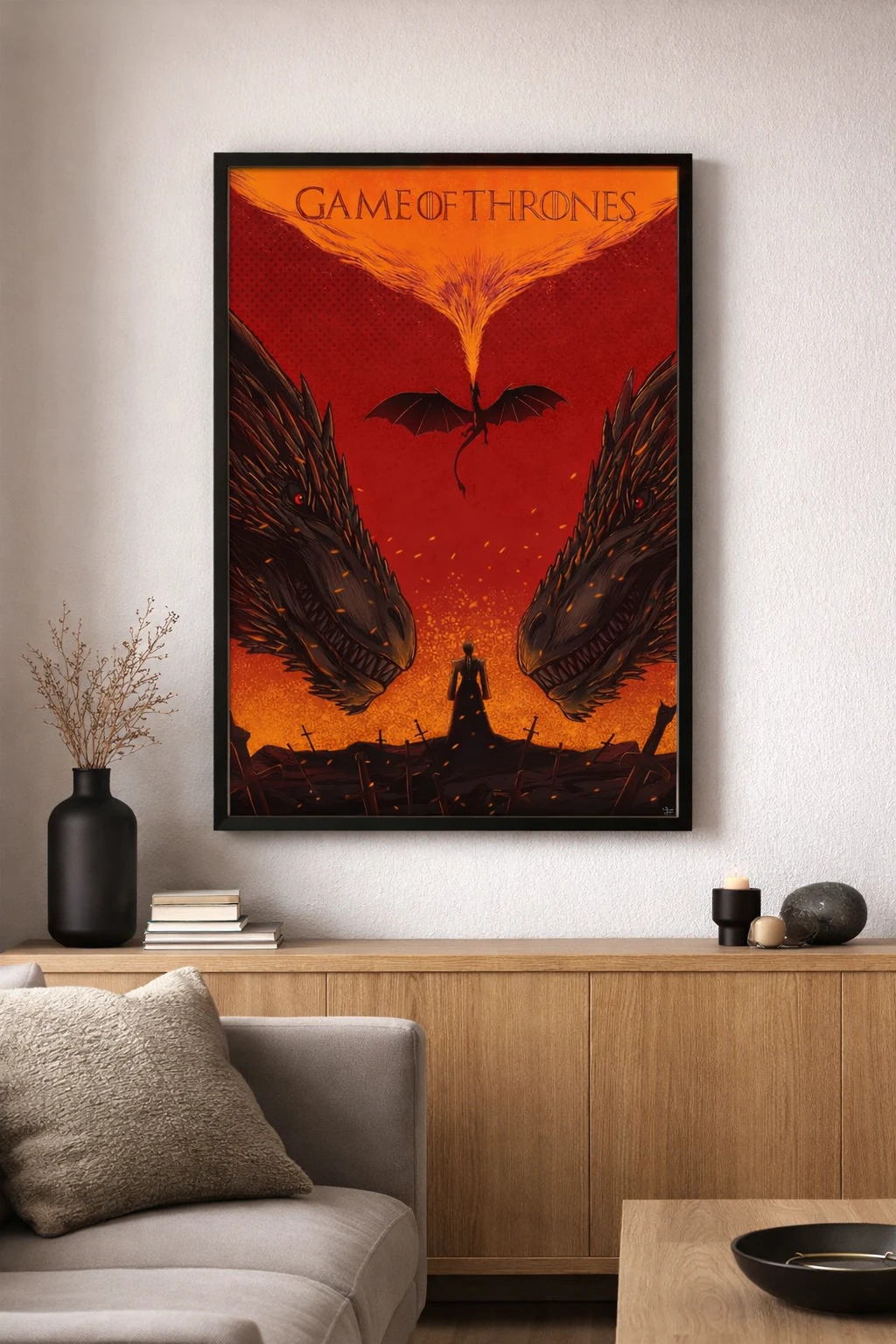 Game of Thrones Ejderha Duvar Tablosu 2. Fotoğraf