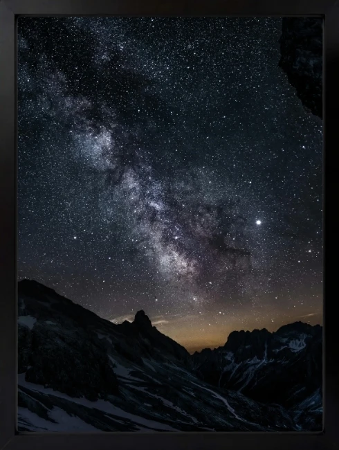 Gece Dağ Manzarası Duvar Tablosu 1. Fotoğraf
