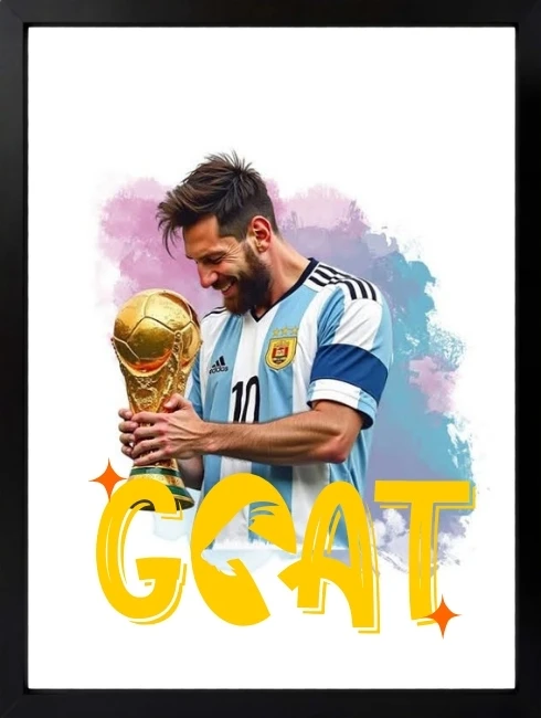 GOAT Lionel Messi Duvar Tablosu 1. Fotoğraf