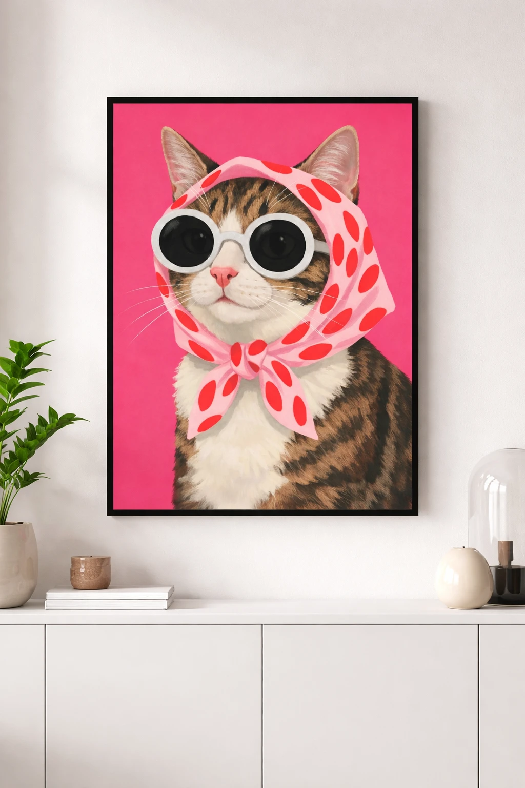 Gözlüklü Kedi Pop Art Duvar Tablosu