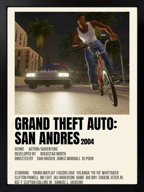 GTA San Andreas Poster Duvar Tablosu 1. Fotoğraf