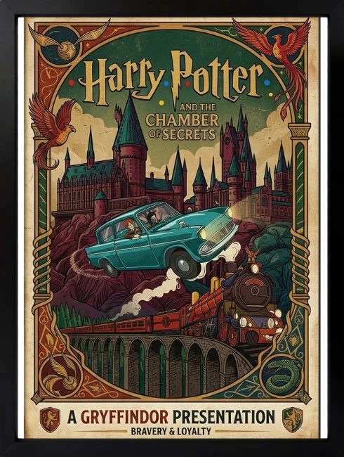 Harry Potter Vintage Duvar Tablosu 2. Fotoğraf
