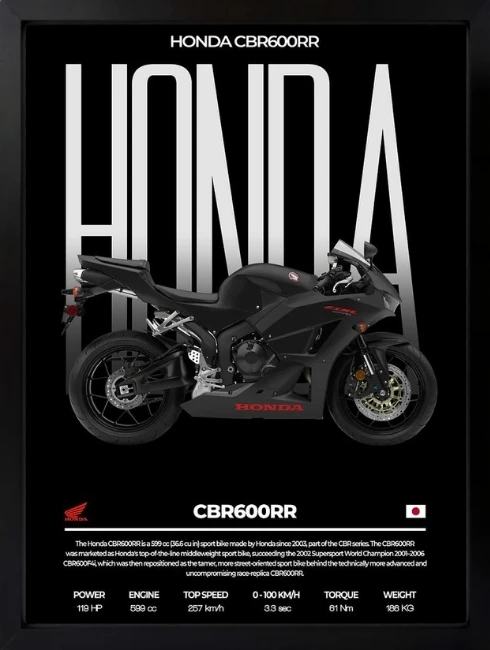 Honda CBR600RR Duvar Tablosu 1. Fotoğraf
