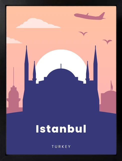 İstanbul Cami Silueti Duvar Tablosu 1. Fotoğraf