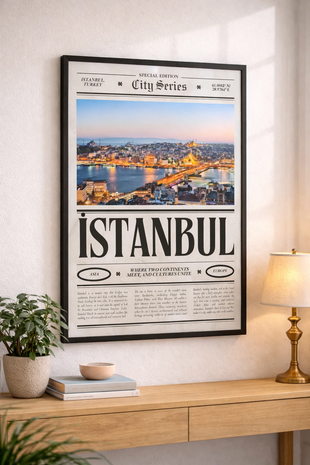 İstanbul Gazete Küpürü Duvar Tablosu 1. Fotoğraf