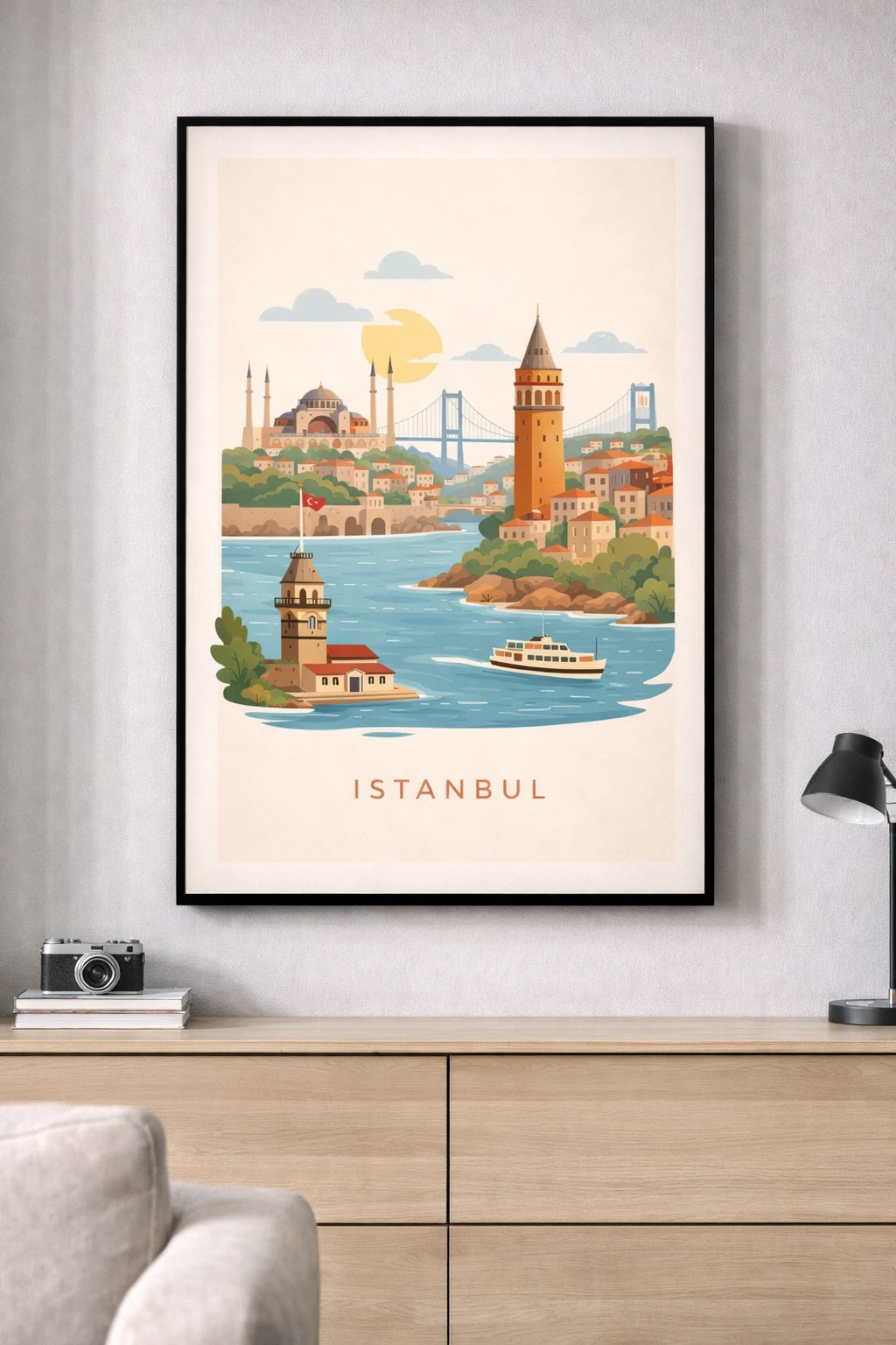 İstanbul İllüstrasyon Duvar Tablosu 2. Fotoğraf