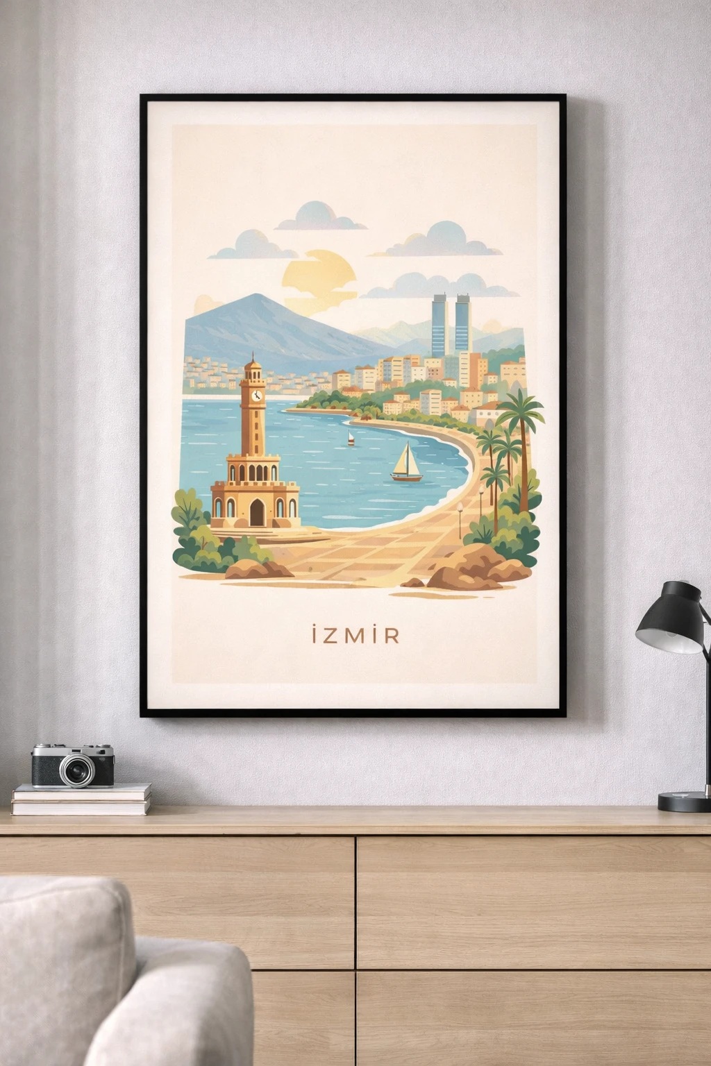 İzmir İllüstrasyon Duvar Tablosu 2. Fotoğraf
