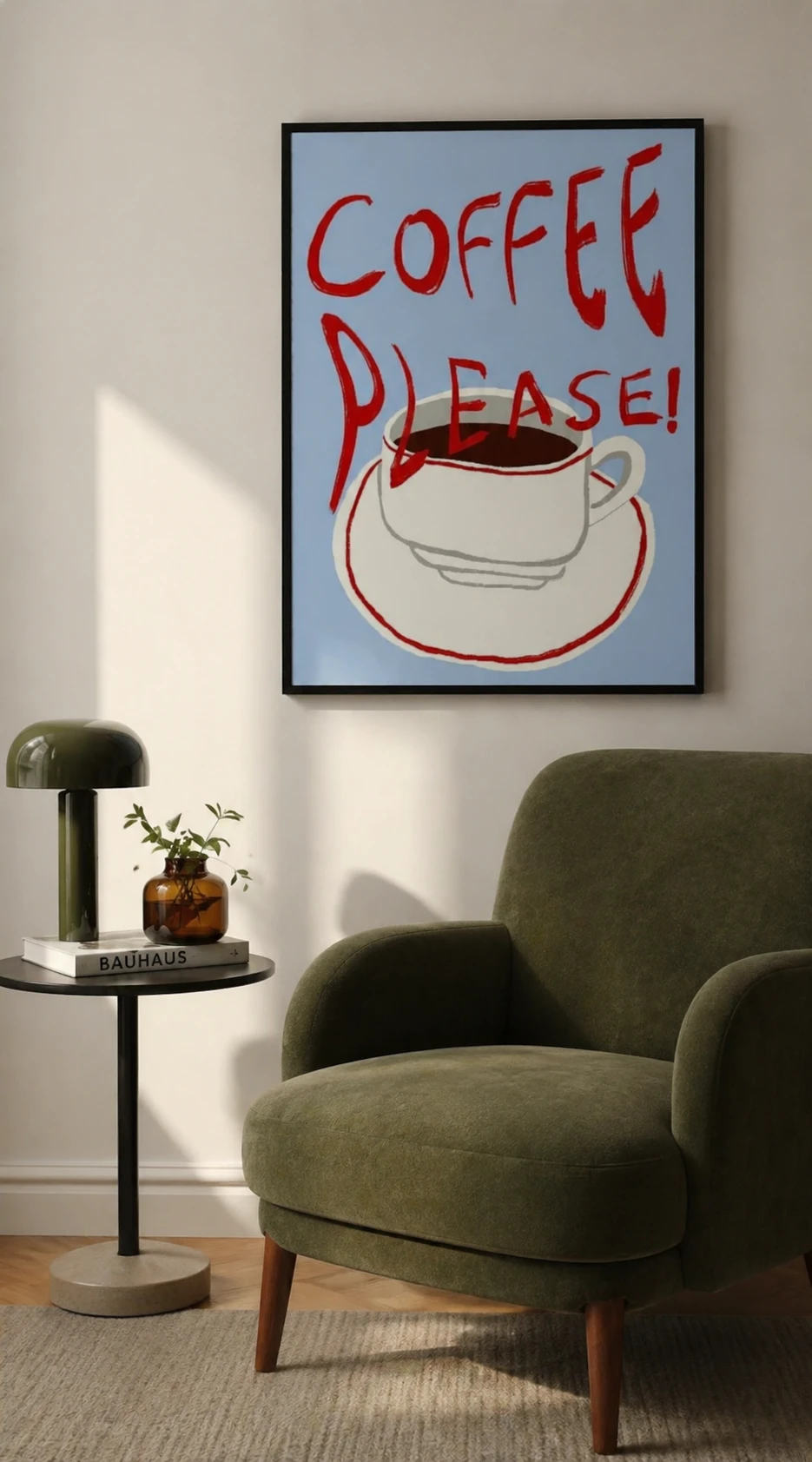 Kahve Minimal Çizim Duvar Tablosu 2. Fotoğraf