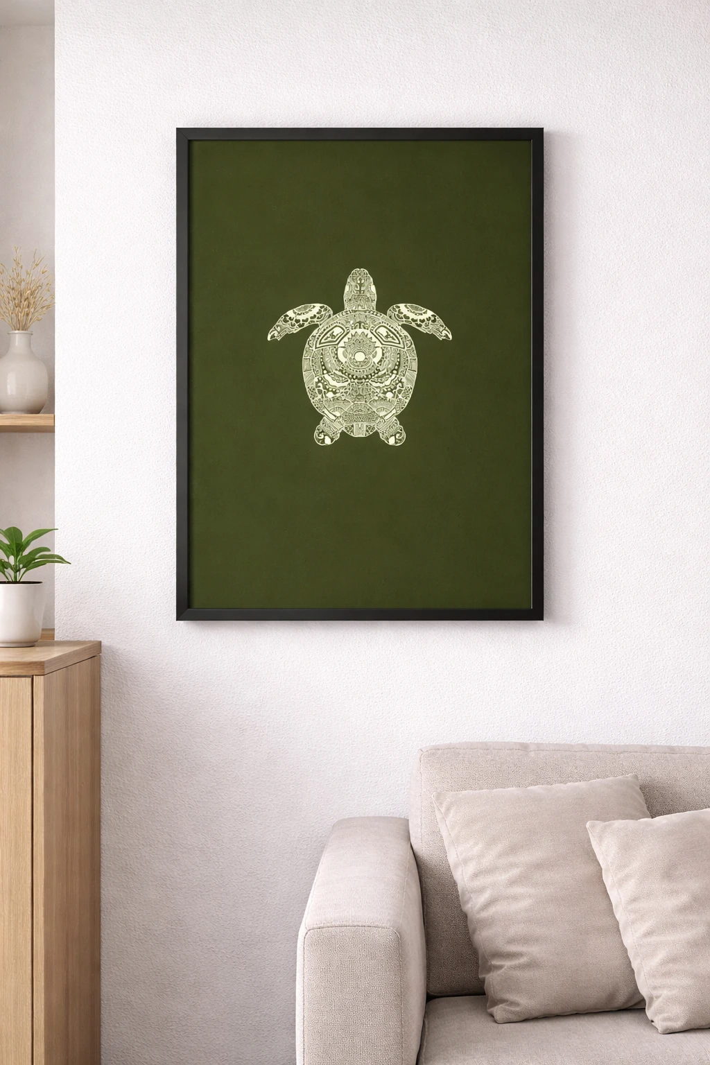 Kaplumbağa İllüstrasyonu Duvar Tablosu