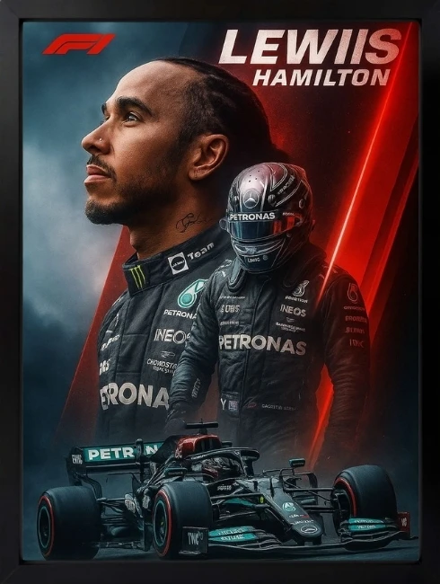 Lewis Hamilton Mercedes AMG F1 Duvar Tablosu 1. Fotoğraf