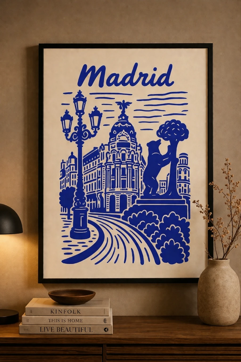 Madrid Çizim Duvar Tablosu 2. Fotoğraf