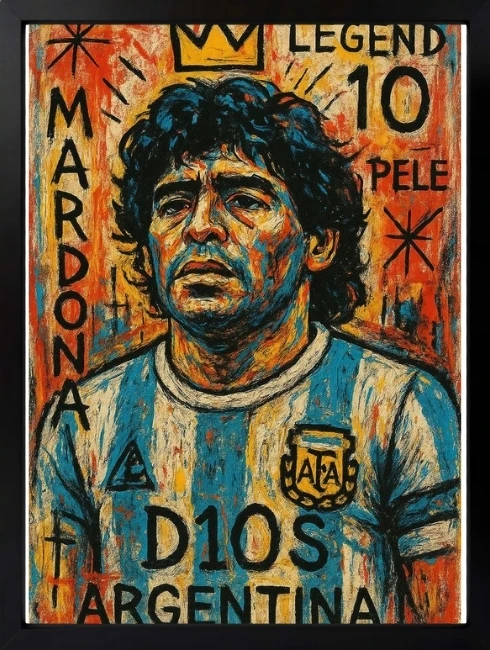 Maradona Popart Duvar Tablosu 1. Fotoğraf