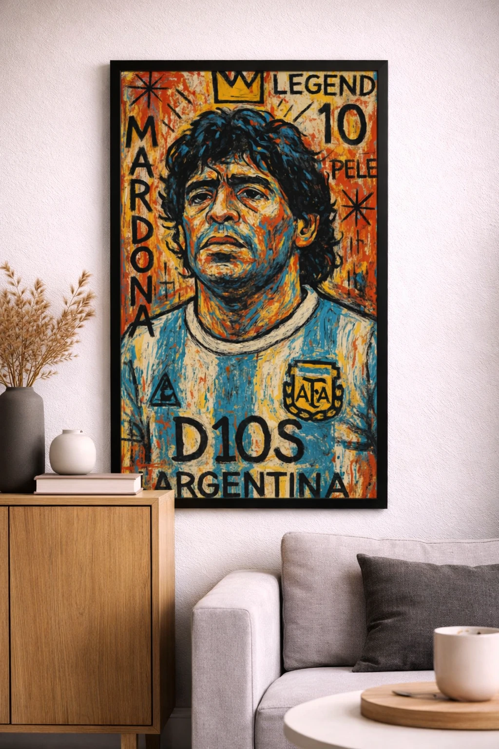 Maradona Popart Duvar Tablosu 2. Fotoğraf