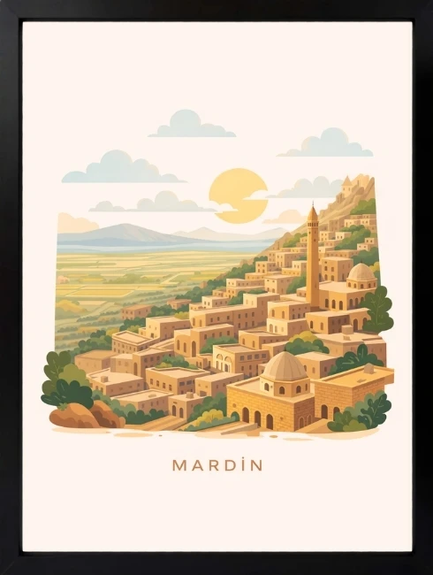 Mardin İllüstrasyon Duvar Tablosu 1. Fotoğraf