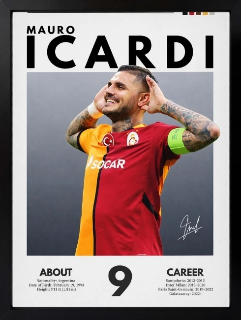 Mauro Icardi Poster Duvar Tablosu 1. Fotoğraf