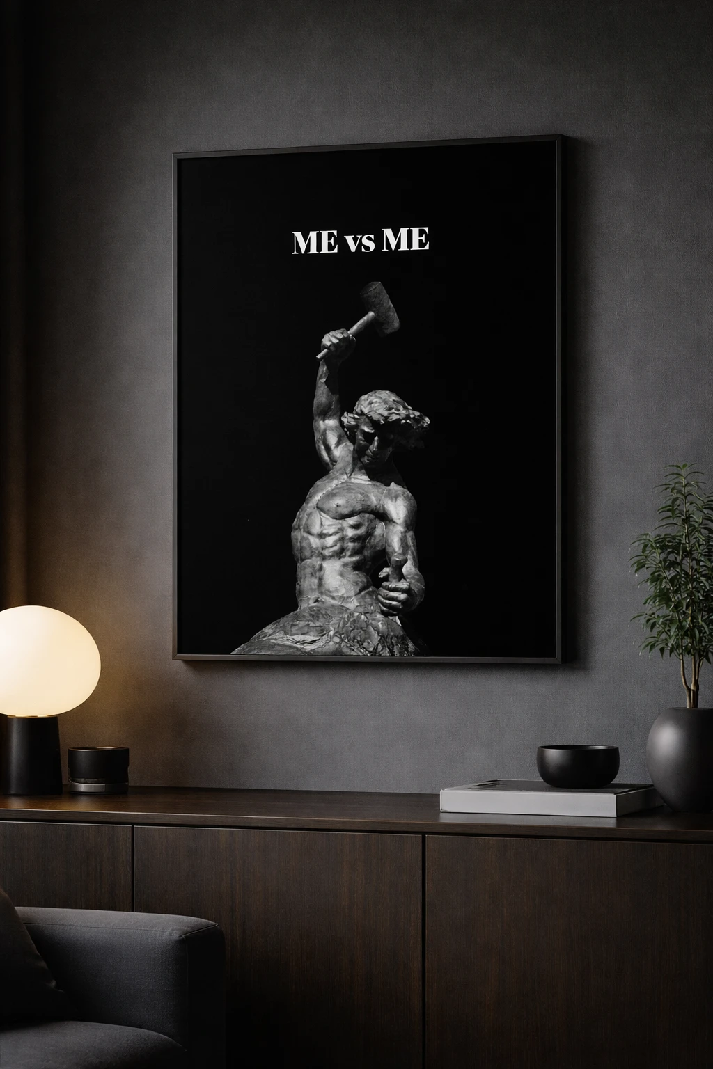 Me vs Me Motivasyon Duvar Tablosu 2. Fotoğraf
