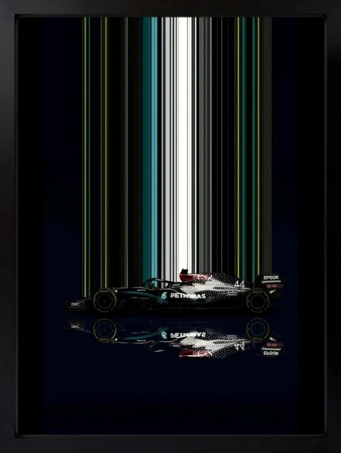 Mercedes F1 Neon Işık Konsept Duvar Tablosu 1. Fotoğraf