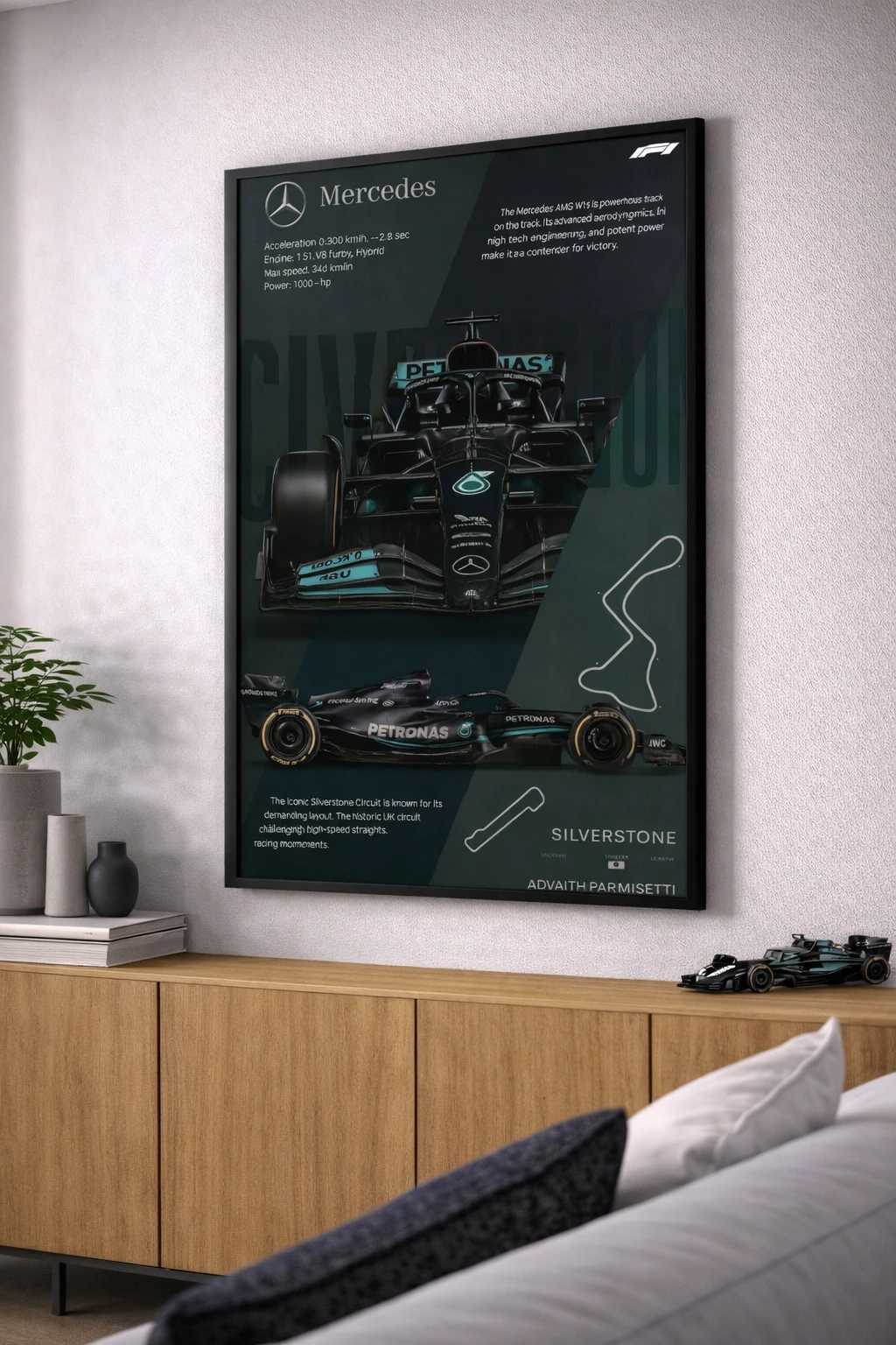 Mercedes Silverstone Duvar Tablosu 2. Fotoğraf
