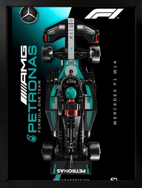 Mercedes AMG F1 W14 Duvar Tablosu 1. Fotoğraf